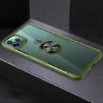 For iPhone 11 Pro Shockproof Transparent TPU + Acrylic Protective Case with Ring Holder(Army Green)