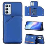 For OPPO A93 5G Skin Feel PU + TPU + PC Back Cover Shockproof Case with Card Slots & Holder & Photo Frame(Blue)