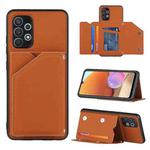 For Samsung Galaxy A32 4G (EU Version) Skin Feel PU + TPU + PC Back Cover Shockproof Case with Card Slots & Holder & Photo Frame(Brown)