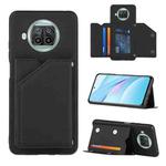 For Xiaomi Mi 10T Lite 5G Skin Feel PU + TPU + PC Back Cover Shockproof Case with Card Slots & Holder & Photo Frame(Black)