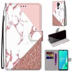 For OPPO A9 (2020) / A5 (2020) / A11X / A11 Coloured Drawing Cross Texture Horizontal Flip PU Leather Case with Holder & Card Slots & Wallet & Lanyard(Pink Stone Texture)