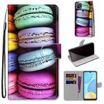 For OPPO A15 / A15s Coloured Drawing Cross Texture Horizontal Flip PU Leather Case with Holder & Card Slots & Wallet & Lanyard(Colorful Cakes)