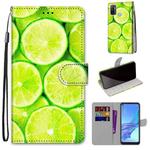 For OPPO A53 4G(2020) / A53s / A32 / A33 (2020) Coloured Drawing Cross Texture Horizontal Flip PU Leather Case with Holder & Card Slots & Wallet & Lanyard(Green Lemon)