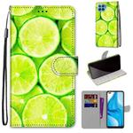 For OPPO F17 Pro / A93 4G / Reno4 Lite / Reno4 F Coloured Drawing Cross Texture Horizontal Flip PU Leather Case with Holder & Card Slots & Wallet & Lanyard(Green Lemon)