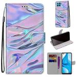For OPPO F17 Pro / A93 4G / Reno4 Lite / Reno4 F Coloured Drawing Cross Texture Horizontal Flip PU Leather Case with Holder & Card Slots & Wallet & Lanyard(Fluorescent Water Texture)