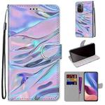 For Xiaomi Redmi K40 / K40 Pro / K40 Pro+ Coloured Drawing Cross Texture Horizontal Flip PU Leather Case with Holder & Card Slots & Wallet & Lanyard(Fluorescent Water Texture)