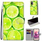 For Xiaomi Redmi Note 10 4G / Note 10S Coloured Drawing Cross Texture Horizontal Flip PU Leather Case with Holder & Card Slots & Wallet & Lanyard(Green Lemon)