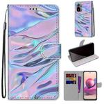 For Xiaomi Redmi Note 10 4G / Note 10S Coloured Drawing Cross Texture Horizontal Flip PU Leather Case with Holder & Card Slots & Wallet & Lanyard(Fluorescent Water Texture)