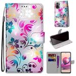 For Xiaomi Redmi Note 10 4G / Note 10S Coloured Drawing Cross Texture Horizontal Flip PU Leather Case with Holder & Card Slots & Wallet & Lanyard(Gradient Colorful Flower)