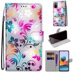 For Xiaomi Redmi Note 10 Pro Max / Note 10 Pro Coloured Drawing Cross Texture Horizontal Flip PU Leather Case with Holder & Card Slots & Wallet & Lanyard(Gradient Colorful Flower)