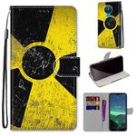For Nokia 1.4 Coloured Drawing Cross Texture Horizontal Flip PU Leather Case with Holder & Card Slots & Wallet & Lanyard(Yellow Black Logo)
