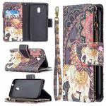 For Nokia C1 Plus Colored Drawing Pattern Zipper Horizontal Flip Leather Case with Holder & Card Slots & Wallet(Flower Elephants)