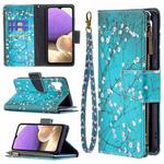 For Samsung Galaxy A32 4G Colored Drawing Pattern Zipper Horizontal Flip Leather Case with Holder & Card Slots & Wallet(Plum Blossom)