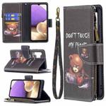 For Samsung Galaxy A32 4G Colored Drawing Pattern Zipper Horizontal Flip Leather Case with Holder & Card Slots & Wallet(Bear)