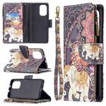 For Xiaomi Mi 11i / Poco F3 / Redmi K40 / K40 Pro Colored Drawing Pattern Zipper Horizontal Flip Leather Case with Holder & Card Slots & Wallet(Flower Elephants)