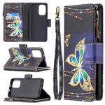 For Xiaomi Mi 11i / Poco F3 / Redmi K40 / K40 Pro Colored Drawing Pattern Zipper Horizontal Flip Leather Case with Holder & Card Slots & Wallet(Big Butterfly)