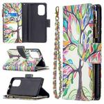 For Xiaomi Mi 11i / Poco F3 / Redmi K40 / K40 Pro Colored Drawing Pattern Zipper Horizontal Flip Leather Case with Holder & Card Slots & Wallet(Tree)