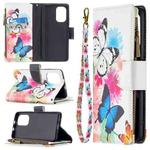 For Xiaomi Mi 11i / Poco F3 / Redmi K40 / K40 Pro Colored Drawing Pattern Zipper Horizontal Flip Leather Case with Holder & Card Slots & Wallet(Two Butterflies)