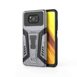 For Xiaomi Poco X3 War Chariot Series Armor All-inclusive Shockproof PC + TPU Protective Case with Invisible Holder(Grey)