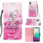 For Samsung Galaxy A02 / M02 3D Painting Horizontal Flip Leather Case with Holder & Card Slot & Wallet & Lanyard(Beautiful)