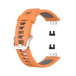 For Huawei Watch Fit Two-color Silicone Watch Band(Orange+Grey)