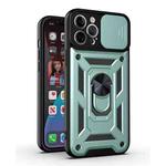 For iPhone 12 Sliding Camera Cover Design TPU+PC Protective Case(Dark Green)