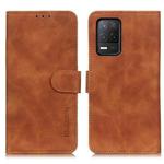 For Realme 9 5G / Realme 8 5G / Realme V13 5G KHAZNEH Retro Texture PU + TPU Horizontal Flip Leather Case(Brown)