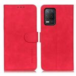 For Realme 9 5G / Realme 8 5G / Realme V13 5G KHAZNEH Retro Texture PU + TPU Horizontal Flip Leather Case(Red)