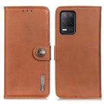 For Realme 9 5G / Realme 8 5G / Realme V13 5G KHAZNEH Cowhide Texture Horizontal Flip Leather Case(Brown)