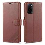 For OPPO A55 5G AZNS Sheepskin Texture Horizontal Flip Leather Case with Holder & Card Slots & Wallet(Brown)