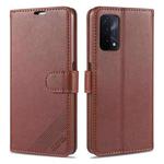 For OPPO A93 5G AZNS Sheepskin Texture Horizontal Flip Leather Case with Holder & Card Slots & Wallet(Brown)