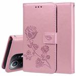 For Xiaomi Mi 11 Rose Embossed Horizontal Flip PU Leather Case with Holder & Card Slots & Wallet(Rose Gold)