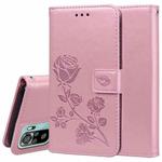 For Xiaomi Redmi Note 10 Rose Embossed Horizontal Flip PU Leather Case with Holder & Card Slots & Wallet(Rose Gold)