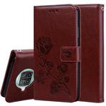 For Xiaomi Mi 10T Lite 5G Rose Embossed Horizontal Flip PU Leather Case with Holder & Card Slots & Wallet(Brown)