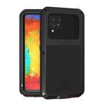 For Samsung Galaxy A42 LOVE MEI Metal Shockproof Waterproof Dustproof Protective Case with Glass(Black)