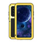 For Samsung Galaxy A52 5G / 4G LOVE MEI Metal Shockproof Waterproof Dustproof Protective Case with Glass(Yellow)