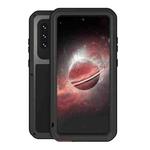 For Samsung Galaxy A72 5G / 4G LOVE MEI Metal Shockproof Waterproof Dustproof Protective Case with Glass(Black)