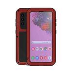 For Samsung Galaxy S21 5G LOVE MEI Metal Shockproof Waterproof Dustproof Protective Case with Glass(Red)