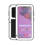 For Samsung Galaxy S21 5G LOVE MEI Metal Shockproof Waterproof Dustproof Protective Case with Glass(White)