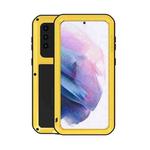 For Samsung Galaxy S21+ 5G LOVE MEI Metal Shockproof Waterproof Dustproof Protective Case with Glass(Yellow)