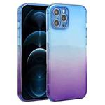 For iPhone 12 Pro Max Straight Edge Gradient Color TPU Protective Case(Blue Purple)