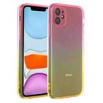 For iPhone 11 Straight Edge Gradient Color TPU Protective Case (Orange Pink)