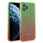For iPhone 11 Pro Straight Edge Gradient Color TPU Protective Case (Green Orange)