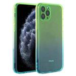 For iPhone 11 Pro Max Straight Edge Gradient Color TPU Protective Case (Blue Green)