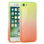 For iPhone SE 2022 / SE 2020 / 8 / 7 Straight Edge Gradient Color TPU Protective Case(Green Orange)