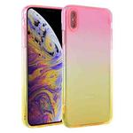 Straight Edge Gradient Color TPU Protective Case For iPhone XS Max(Orange Pink)