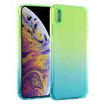 Straight Edge Gradient Color TPU Protective Case For iPhone XS Max(Blue Green)