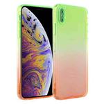 Straight Edge Gradient Color TPU Protective Case For iPhone XS Max(Green Orange)