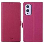 For OnePlus 9 ViLi K Series Shockproof TPU + PU Leather Magnetic Buckle Horizontal Flip Case with Card Slots & Wallet & Holder(Rose Red)