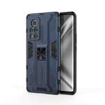 For Honor V40 5G Supersonic PC + TPU Shock-proof Protective Case with Holder(Dark Blue)